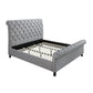 Magnolia King Size Bed Tufted Upholstered Rolled Top Headboard Gray By Casagear Home BM307234