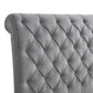 Magnolia Queen Size Bed Tufted Upholstered Rolled Top Headboard Gray By Casagear Home BM307235