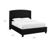 Elle Queen Size Bed Low Profile Black Button Tufted Upholstered Headboard By Casagear Home BM307239