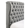 Kevin King Size Bed Button Tufted Gray Fabric Upholstery Low Profile By Casagear Home BM307248