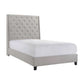 Maze King Size Bed, Button Tufted, Nailhead, Beige Faux Leather Upholstery By Casagear Home