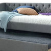 Trundle Daybed Soft Tufted Gray Fabric Upholstery Nailhead Design By Casagear Home BM307264