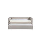 Trace Trundle Daybed White Fabric Upholstery Chesterfield Nailhead Trim By Casagear Home BM307269