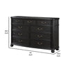 Berry 62 Inch Wide Dresser with Mirror 9 Drawers Floated Top Black Wood By Casagear Home BM307272