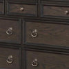 Dam 66 Inch Wide Dresser with Arched Mirror 10 Drawers Dark Brown Wood By Casagear Home BM307275