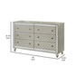 Cristo 62 Inch Wide Dresser with Mirror 6 Drawers Champagne Cross Pattern By Casagear Home BM307280