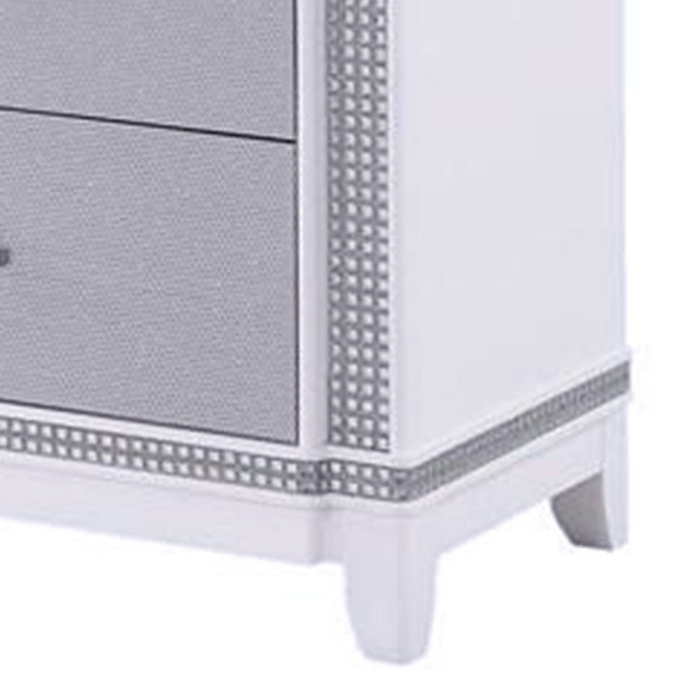 Aerial 64 Inch Wide Dresser with Mirror 6 Drawers. Gray and Silver Finish By Casagear Home BM307283