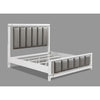 Aerial King Size Bed Solid Wood Tufted Gray Faux Leather Upholstery By Casagear Home BM307284