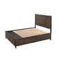 Sea Queen Size Bed Rustic Modern Design Panel Headboard Brown Wood By Casagear Home BM307290