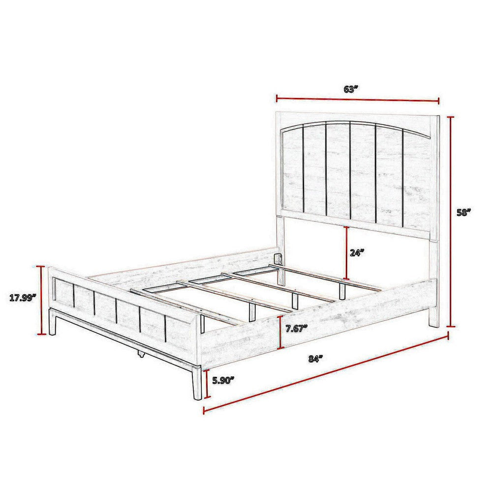 Vice King Size Bed Panel Headboard Design Gray Light Washed Brown Wood By Casagear Home BM307291