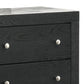 Yoh 57 Inch Wide Dresser with Mirror 6 Drawers Round Handles Black Wood By Casagear Home BM307300