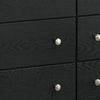 Yoh 57 Inch Wide Dresser with Mirror 6 Drawers Round Handles Black Wood By Casagear Home BM307300