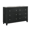 Yoh 57 Inch Wide Dresser with Mirror, 6 Drawers, Round Handles, Black Wood By Casagear Home