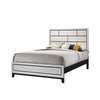 Asir Queen Size Bed Geometric Panel Headboard Modern White Wood Finish By Casagear Home BM307303