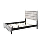 Asir Twin Size Bed Geometric Panel Headboard Modern White Wood Finish By Casagear Home BM307304