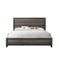 Asir King Size Bed Geometric Panel Headboard Modern Gray Wood Finish By Casagear Home BM307306