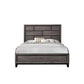 Asir Twin Size Bed Geometric Panel Headboard Modern Gray Wood Finish By Casagear Home BM307308