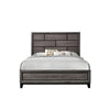 Asir Twin Size Bed Geometric Panel Headboard Modern Gray Wood Finish By Casagear Home BM307308