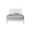 Eve King Size Bed Slatted Headboard Chamfered Legs White Wood Modern By Casagear Home BM307313