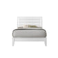 Eve Queen Size Bed Slatted Headboard Chamfered Legs White Wood Modern By Casagear Home BM307314