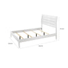 Eve Queen Size Bed Slatted Headboard Chamfered Legs White Wood Modern By Casagear Home BM307314