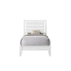 Eve Twin Size Bed Slatted Headboard Chamfered Legs White Wood Modern By Casagear Home BM307315