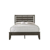 Eve Full Size Bed Slatted Headboard Chamfered Legs Gray Wood Modern By Casagear Home BM307316