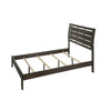 Eve Full Size Bed, Slatted Headboard, Chamfered Legs, Gray Wood, Modern By Casagear Home