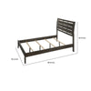 Eve King Size Bed Slatted Headboard Chamfered Legs Gray Wood Modern By Casagear Home BM307317