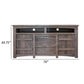 Sen 70 Inch TV Entertainment Console 2 Door Cabinets Solid Gray Wood By Casagear Home BM307367