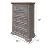 Zen 54 Inch Tall Dresser Chest 5 Drawers Dual Tone Gray Brown Pine Wood By Casagear Home BM307378