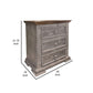 Zen 32 Inch Nightstand 3 Drawers Dual Tone Gray Solid Brown Pine Wood By Casagear Home BM307380