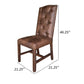 Maye 21 Inch Dining Chair Brown Faux Leather Button Tufted Solid Wood By Casagear Home BM307382