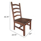 Maye 21 Inch Dining Chair Set of 2 Ladderback Brushed Brown Pine Wood By Casagear Home BM307384