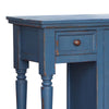 Genie 55 Inch Sofa Table 2 Drawers 2 Doors Open Shelves Blue Pine Wood By Casagear Home BM307386