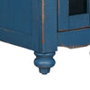 Genie 26 Inch Chairside Table 1 Door Turned Legs Dark Blue Pine Wood By Casagear Home BM307388