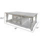 Genie 50 Inch Cocktail Coffee Table 4 Drawer Shelves White Mango Wood By Casagear Home BM307389