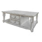 Genie 50 Inch Cocktail Coffee Table 4 Drawer Shelves White Mango Wood By Casagear Home BM307389