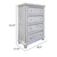 Genie 54 Inch Tall Dresser Chest 4 Drawers White Solid Mango Wood By Casagear Home BM307393