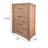 Gin 54 Inch Tall Dresser Chest 4 Drawers Iron Handles Brown Mango Wood By Casagear Home BM307401