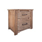 Gin 27 Inch Nightstand 2 Drawers Iron Handles Solid Brown Mango Wood By Casagear Home BM307403