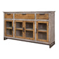 Dome 68 Inch Sideboard Console, 3 Drawer, 4 Door, Brown, Gray Mango Wood By Casagear Home