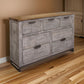 Dome 61 Inch Dresser 7 Drawers Metal Base Brown Gray Solid Mango Wood By Casagear Home BM307406