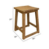 Dome 24 Inch Counter Height Stool Curved Seat Natural Brown Mango Wood By Casagear Home BM307409