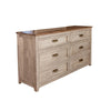 Kohl 70 Inch Dresser, 6 Drawer, Dual Tone Brown and Cream Mango Wood By Casagear Home