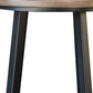 Rome 25 Inch End Table Black Wrought Iron Base Brown Solid Pine Wood By Casagear Home BM307416