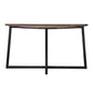 Rome 55 Inch Sofa Table Black Wrought Iron Base Brown Solid Pine Wood By Casagear Home BM307417