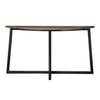 Rome 55 Inch Sofa Table Black Wrought Iron Base Brown Solid Pine Wood By Casagear Home BM307417