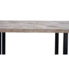 Nijo 55 Inch Sofa Console Table Solid Mango Wood Shelf Distressed Gray By Casagear Home BM307439