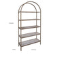 Kohl 72 Inch Standing Bookcase Arch Metal Frame 5 Shelves Mango Wood By Casagear Home BM307443